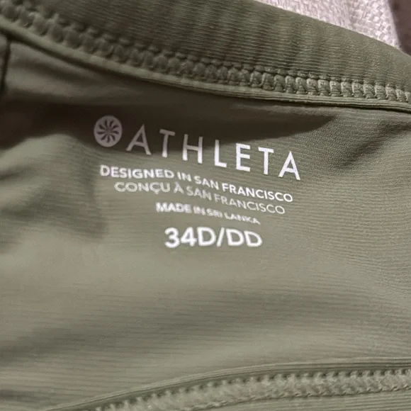 Athleta Palm Swim Top & Bottoms-34D/DD with M Bottoms-Moss Green/Blue Bottoms - Picture 10 of 16